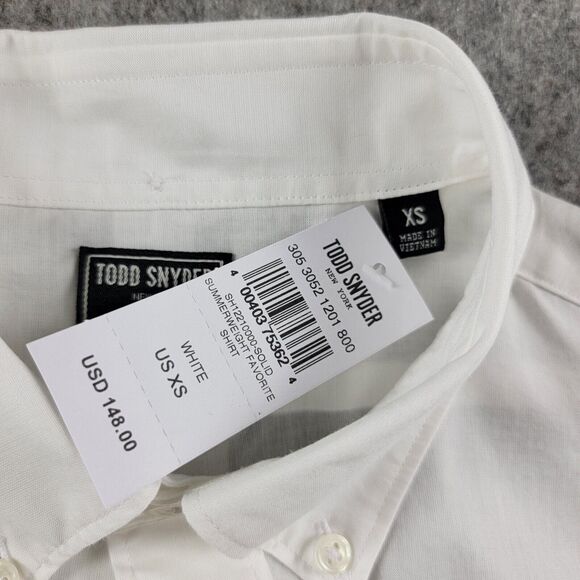Todd Snyder Summerweight Favorite Button Down Shirt size XS White NWT $148 - Picture 4 of 12